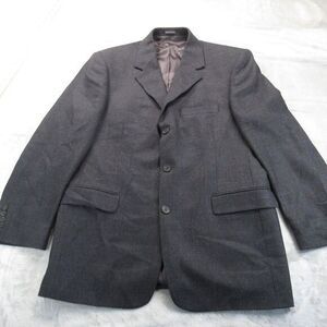 Stafford Executive Wool Cashmere Blend Blazer Men 40R Gray Check 3Button No Vent